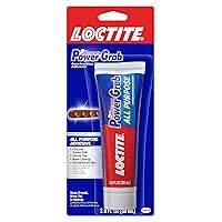 Loctite 2031710 Power Grab Express All Purpose Adhesive, Versatile Construction Glue for Cement, Tile, Wall & More-3 fl oz Squeeze Tube, Pack of 1, 1 Pack, EMW1817444