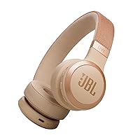 JBL Live 670NC - Wireless On-Ear Headphones with Adaptive Noise Cancelling with Smart Ambient, Up to 65H Battery Life with Speed Charge, Lightweight, Comfortable and Foldable Design (Sandstone)