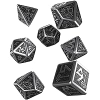 Q-Workshop Metal Dwarven 7 Polyhedral RPG Ornamented Dice Set