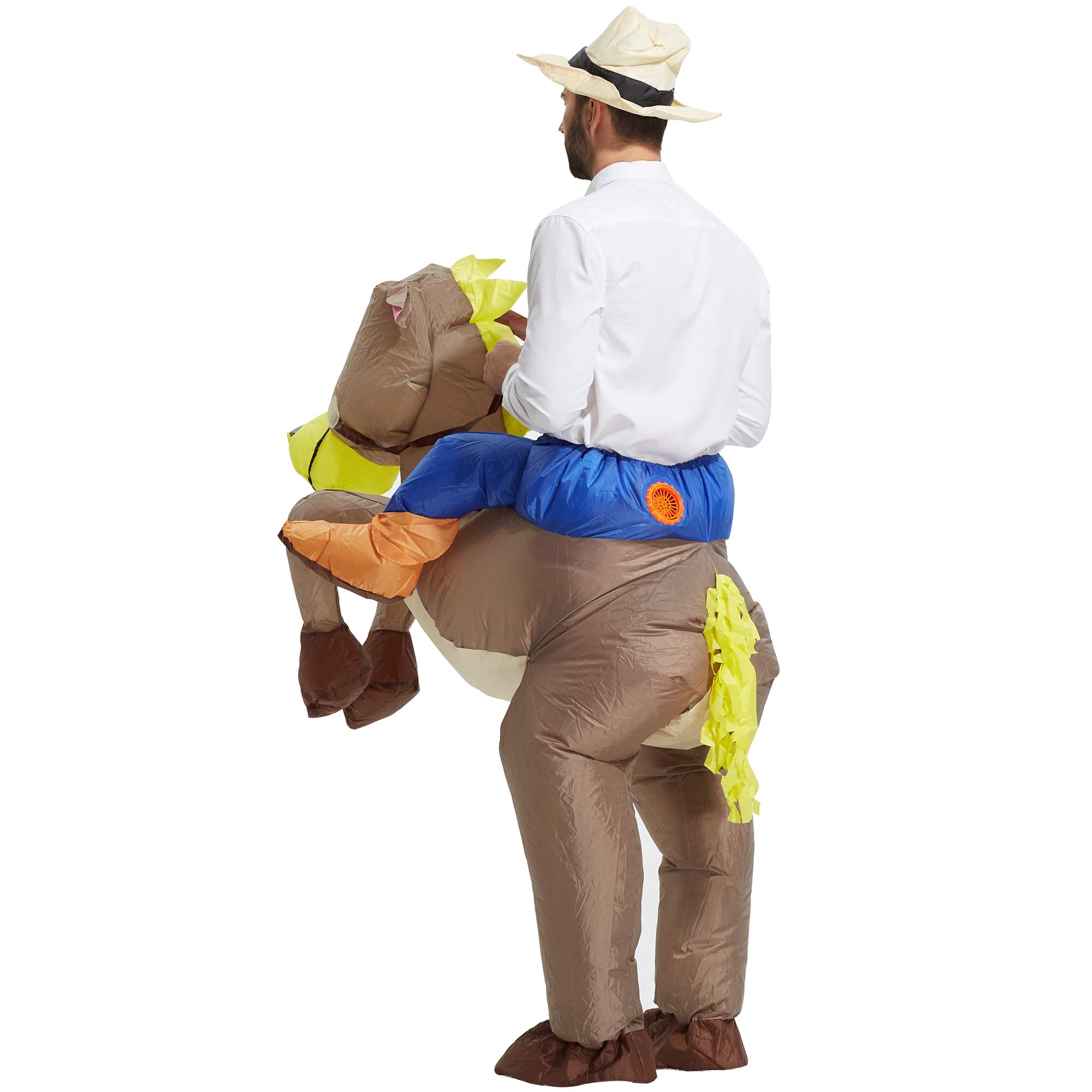 TOLOCO Inflatable Costume Adults, Cowboy Costume, Inflatable Horse Costume for Boy, Kid Blow up Costume Halloween