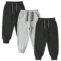 3 Pack Toddler Boys and Girls Cotton Pull on Sweatpant with Drawstring