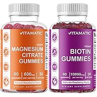 Vitamatic Magnesium Gummies & Biotin Gummies - 60 Vegan Gummies Each