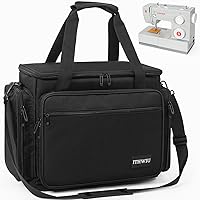 Sewing Machine Carrying Case with Multiple Storage Pockets for Accessories, Universal Tote Storage Bag, Black