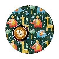 Animal Round 14 Inch Fall Table Mates 1 Pack Cartoon Pattern Placemats Set of 1 for Dining Table Wedding Birthday Party Holiday Home Valentines Day Decoration
