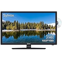 SYLVOX 27 Inch TV 12/24 Volt TV Full HD RV TV,1080P, Built-in Digital Video Disc Player and FM Radio, for Home, RV Camper and Mobile Use, Black