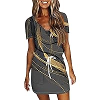Women Summer Casual Striped Dress Sleeveless Halter Strap Flowy Boho Dress with Pockets