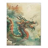 DIY 3D Diamond Painting Drawing Pictures by Number Kits Retro Year of Dragon Cross Stitch Crystal Rhinestone Embroidery Paintings Pictures Arts Craft for Home Wall Decor