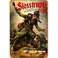 Stosstrupp Death Korps Of Krieg Poster Vintage Tin Sign Retro Metal Sign for Bar Man Cave Garage Home Wall Decor Military Fans Gifts 12 X 8 inch