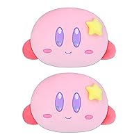 Anime Kirby 2 Pcs Car Neck Pillow Plush Auto Head Neck Rest Cushion for Chairs, Recliners, Driving Seats