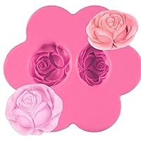 Rose Fondant Silicone Mold for Sugarcraft Cake Decoration, Cupcake Topper, Polymer Clay, Soap Wax Making Crafting Projects 2-Cavity