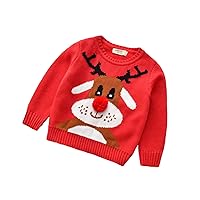 Kids Toddler Baby Girl Boy Knit Crewneck Sweater Cotton Pullover Sweatshirt Tops Warm Fall Winter Clothes