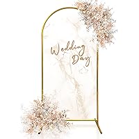 5.9Ft Arch Backdrop Stand Wedding Arch Stand Balloon Arch Frame Kit for Wedding Arch Flower Stand Party Background Decoration (Aluminum/Gold)