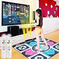 Single Person Dance Mat for Kids Boys & Girls, HD Wireless Single Hand Dance 58 Games & AUX Music,Non-Slip+2 Remote Controller,Multi-Function Games&Levels,Sense Game for PC TV (B)