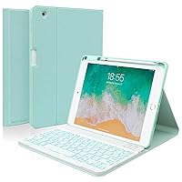 Keyboard case for iPad 5th/6th Generation 2017/2018, 9.7 Inch iPad Air 2 Case with Keyboard, Removable Wireless Backlit Keyboard Detachable, Folio Smart Cover, Tablet Case with Pencil Holder