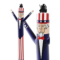 LookOurWay Air Dancers Inflatable Tube Man Attachment - 10 Feet Tall Wacky Waving Inflatable Dancing Tube Guy for Business Promotion (Blower Not Included) - 4th of July Patriot Theme - Uncle Sam