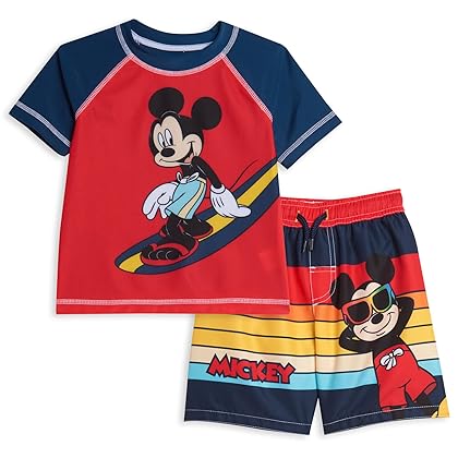 Disney Mickey Mouse Rash Guard and Swim Trunks Outfit Set Infant to Toddler