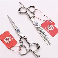 Professional Hairdressing Scissors Set, 6.0Inchtextured Scissors Set, 440C Salon Hair Scissors, Sharp and Durable, for Haircut, Hair Shears for Home and Salon,5.5