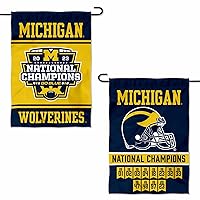 Michigan Team University Wolverines 12 Time Football National Champions Double Sided Garden Banner Flag