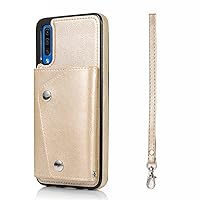 Phone Case Compatible with Samsung Galaxy A50 Wallet Case, Double Buckles and Durable Shockproof Kickstand PU Leather Protective Case Credit Card Slot, Compatible with Samsung Galaxy A50