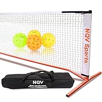 Pickleball Net,22ft Full Court Size Regulation Pickleball Net Portable Outdoor Backyard Driveway Indoor+Weather Resistant Metal Frame Stand+4 Pickleballs+ Duffle Bag+ Chalks