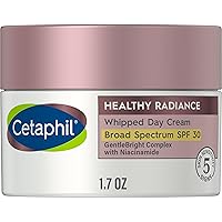 Cetaphil Face Day Cream, Healthy Radiance Whipped Day Cream w/SPF 30, Visibly Reduces Look of Dark Spots, Brightening Lotion, Designed for Sensitive Skin, Hypoallergenic, Fragrance Free, 1.7oz