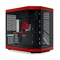 HYTE Y70 Upgraded Modern Aesthetic Dual Chamber Panoramic Tempered Glass Mid-Tower ATX Computer Gaming Case with PCIE 4.0 Riser Cable Included, Red (CS-HYTE-Y70-BR)