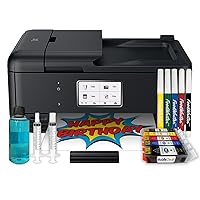 Cake Topper Image Printer, Cake Ink Cartridges, 50 Wafer Sheets, Edible Color Markers & Printhead Cleaning Kit Bundle
