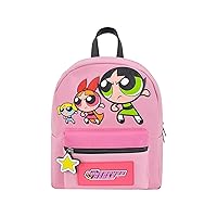Concept One Powerpuff Girls Mini Backpack, Blossom, Bubbles, and Buttercup Small Travel Bag Purse for Men and Women, Adjustable Shoulder Straps, Multi, 10 Inch
