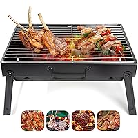 Folding Portable Barbecue Charcoal Grill, Barbecue Desk Tabletop Outdoor Stainless Steel Smoker BBQ for Outdoor Cooking Camping Picnics Beach (M1)