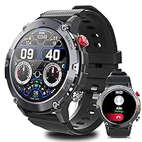 Military Smart Watches for Men, Smart Watch with Bluetooth Call(Answer/Make Calls) IP68 Waterproof 1.32