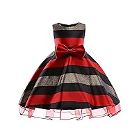 Baby Girls Princess Dress Stripe Girls Flower Dress Playwear Party Dress 3-9 Years