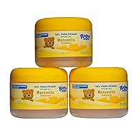 Ricitos de Oro Chamomile Hair Gel, Alcohol-Free, Hairstyling Product for Daily Use, Gentle Gel with Chamomile Extract for Children, Non-Greasy, 3-Pack of 4.05 Oz, 3 Jars