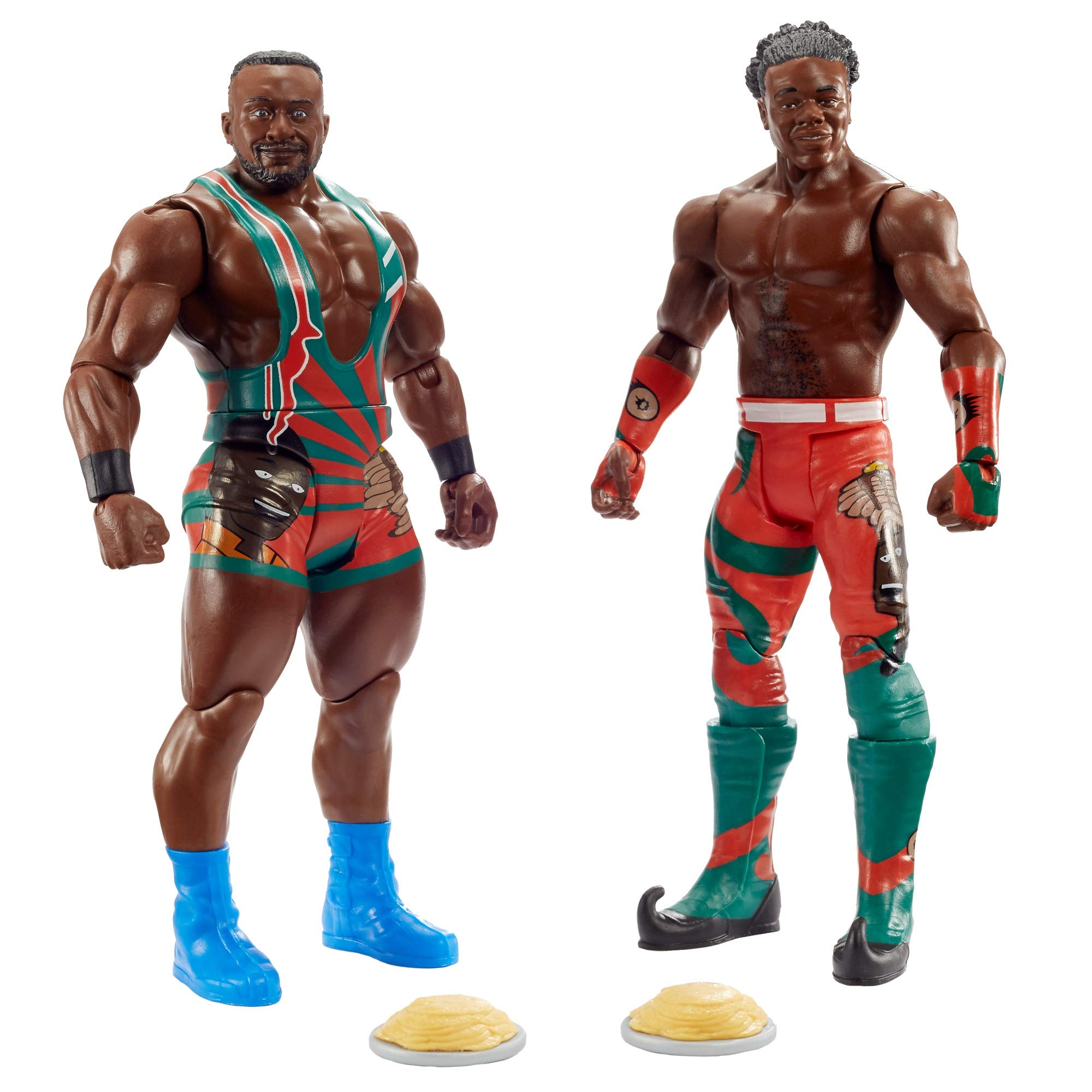 WWE New Day: Big E vs Xavier Woods Battle Pack Series #63 with Two 6-inch Articulated Action Figures & Ring Gear