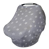 4-in-1 Nursing Cover, Car Seat Cover, Shopping Cart Cover and Infinity Scarf – Breathable, Multi-Use Mom Boss Breastfeeding Cover, Car Seat Canopy, Cart Cover & Scarf, Stars