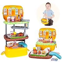 Pretend Play Fast Food Shop Toys,Play Food Sets for Kids Kitchen,Fake Food Toys,Educational Role Play Toys,Gift for Toddlers,Boys,Girls