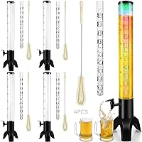 Mimosa Tower, 100oz/3L Mimosa Tower Dispenser with Ice Tube and LED Light, Tabletop Beer Dispenser (4pcs)