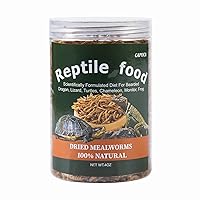 Dried Mealworms Reptile Food 100% Natural - High Protein Pet Meal Worms Food for Bearded Dragon Turtles Lizard Chameleon Gecko Snake Ducks Fish Hamsters and Hedgehogs (4Ounce)