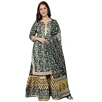 Indian Beautiful Printed Cotton Printed Short Kurti garara Sharara Set woman Festival Kurta Set 459P