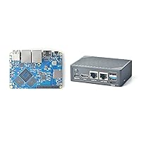 Nanopi R6C Mini WiFi Router OpenWRT with PCle Gbps Ethernet Ports LPDDR4X 4GB RAM Onboard 6Tops NPU Mali-G610 GPU RK3588S Soc for NAS IOT Smart Home Gateway Support FriendlyWrt (with CNC Metal Case)