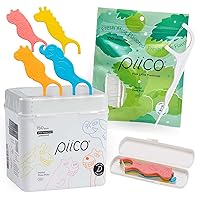 Dental Floss Picks Bundle - Unflavored Fluoride-Free Fun Zoo Shape Dental Flossers for Kids - Shred-Resistant Mint Flossers for Adults with Xylitol Formula and Crystal Technology