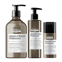 Absolut Repair Molecular Hair Care Set | Shampoo, Serum & Heat Protectant | For Extremely Dry Damaged Hair | Peptide Bonder | Amino Acids | Strengthening Bonds | Sulfate-Free