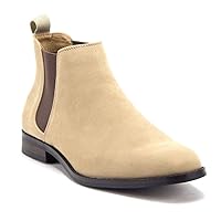 Jazamé Men's B-2963 Chuck Nubuck Suede Pull-On Round Toe Chelsea Boots