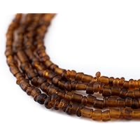 TheBeadChest Translucent Brown Matte Glass Seed Beads (3mm) - 24 inch Strand of Quality Glass Beads
