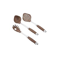 Anolon Gadgets Utensil Kitchen Pasta Cooking Tools Set, 3 Piece, Bronze Brown
