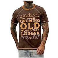 Mens T Shirt Outdoor Sports Personalized Short Sleeve Crew Neck Letter Printed Text Graphic Muscle Shirt Tops