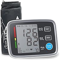 Accurate Blood Pressure Monitor for Upper arm Adjustable BP Cuff (21 inch Cuff Long) for Home Use Automatic Upper Arm Digital Machine 180 Sets Memory Include Batteries Carrying Case