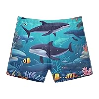 Toddler Boy Swim Trunks Little Boy Swim Shorts with Mesh Lining Quick Dry Bathing Suit