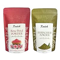 Rose Petal Powder + Raslok Pure Bhringraj Powder Combo
