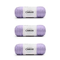 Caron Simply Soft Orchid Yarn - 3 Pack of 170g/6oz - Acrylic - 4 Medium (Worsted) - 315 Yards - Knitting, Crocheting & Crafts