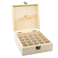 Plant Therapy Wooden Essential Oil Box - Holds 25 Bottles Size 5-15 mL